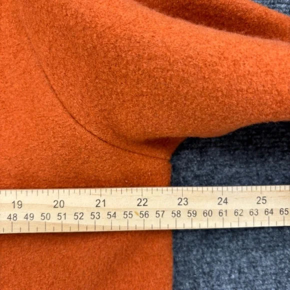 Eileen Fisher Orange Boiled Wool Blazer Women’s Large Minimalist Quiet Luxury - Picture 8 of 9